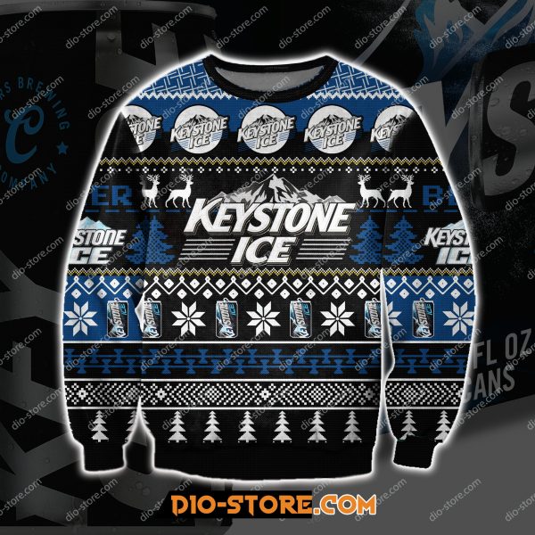 Keystone Ice Beer 3D Print Ugly Sweatshirt