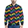 LGBT Pride Rainbow Chevron Pattern Print Bomber Jacket