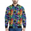 LGBT Pride Rainbow Roses Pattern Print Bomber Jacket