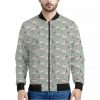 Laurel Green Bull Terrier Pattern Print Bomber Jacket