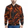 Lava Texture Print Bomber Jacket