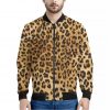 Leopard Pattern Print Bomber Jacket