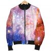Light Stardust Galaxy Deep Space Print Bomber Jacket