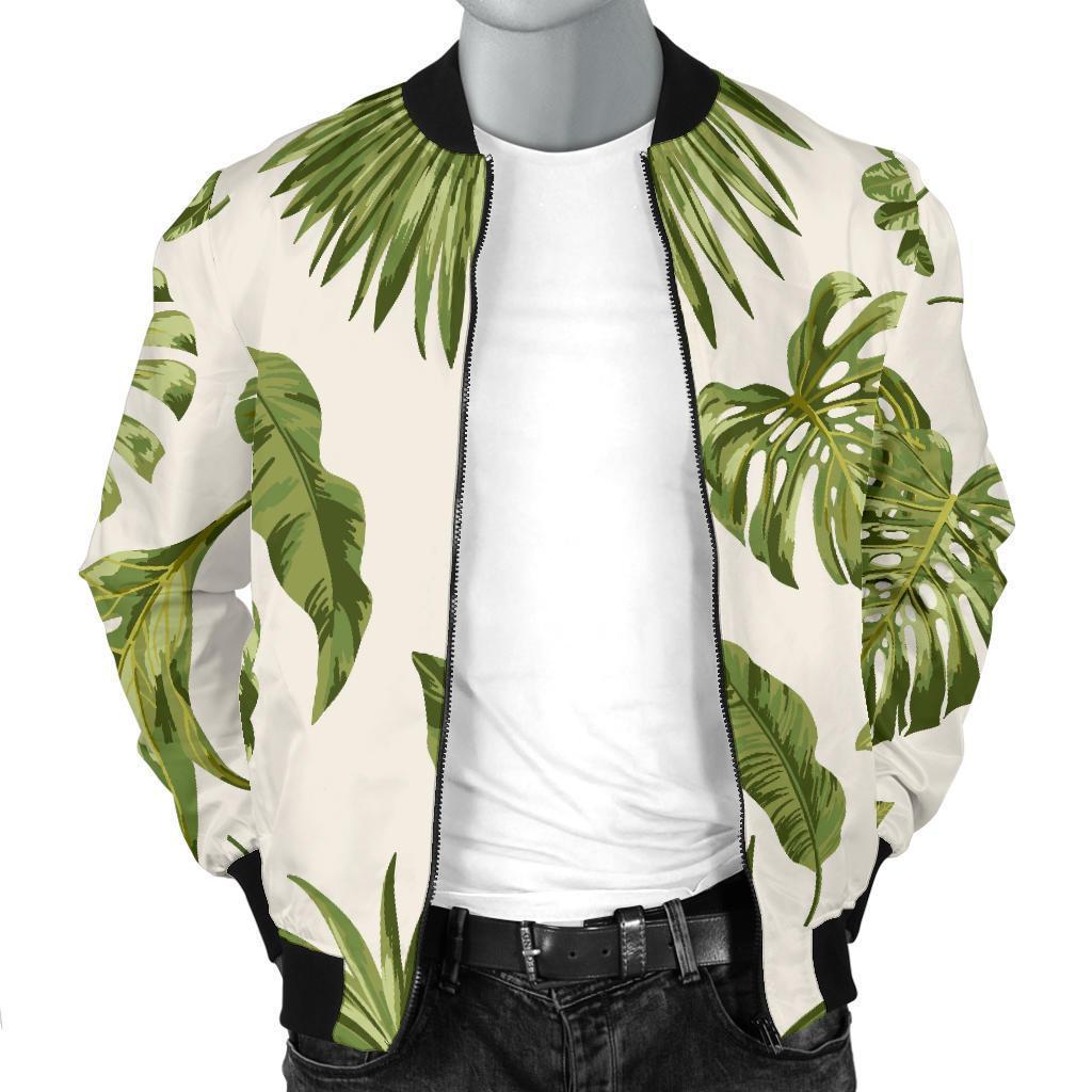 Light-Tropical-Leaf-Pattern-Print-Bomber-Jacket-3