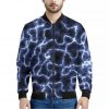 Lightning Chain Print Bomber Jacket