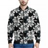 Lily Floral Pattern Print Bomber Jacket