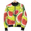 Lime Green Watermelon Pattern Print Bomber Jacket