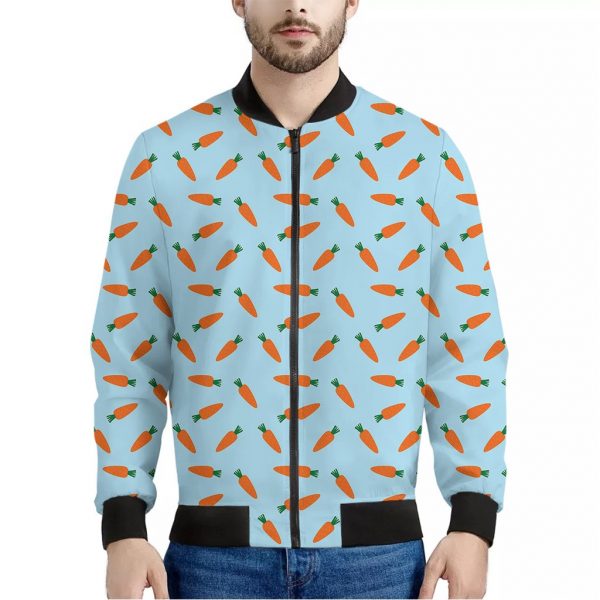 Little Carrot Pattern Print Bomber Jacket