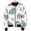 Little Girly Unicorn Pattern Print Bomber Jacket