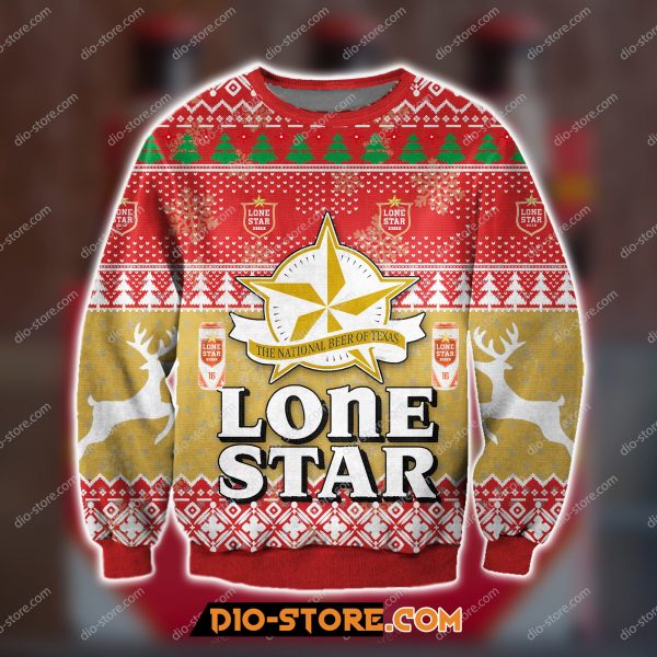 Lonestar Beer Knitting Pattern 3D Print Ugly Sweatshirt