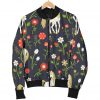 Magic Floral Unicorn Pattern Print Bomber Jacket