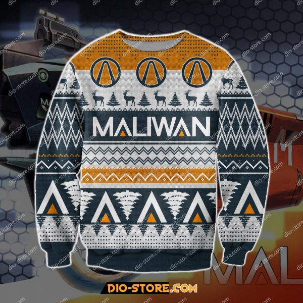 Maliwan Borderlands 3D Knitting Pattern Print Ugly Christmas Sweatshirt