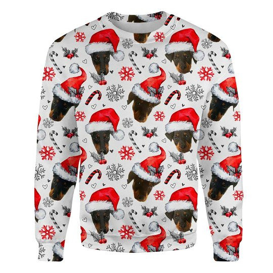 Manchester Terrier Xmas Decor Ugly Christmas Sweatshirt Animal Dog Cat Sweater Unisex