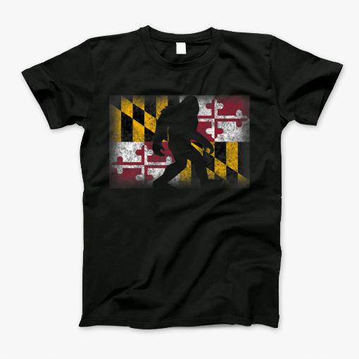Maryland State Flag Bigfoofunny Sasquatch Souvenir G T-Shirt