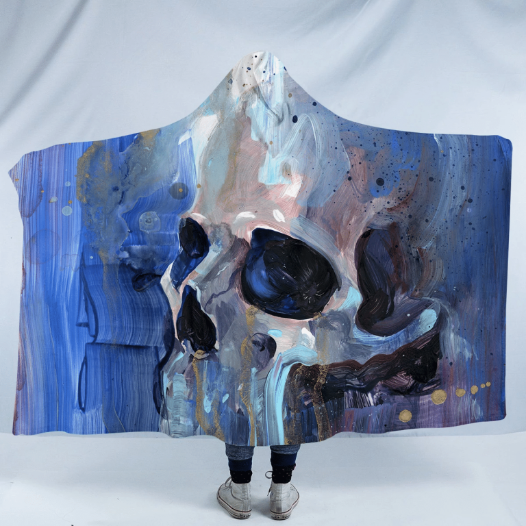 Melted Skull SW1110 Hooded Blanket Cloak Blanket