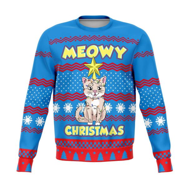 "Meowy Christmas" Ugly Christmas Sweatshirt - Colins Store