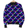 Mermaid Scales Pattern Print Bomber Jacket