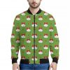 Merry Christmas Bells Pattern Print Bomber Jacket