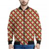 Merry Christmas Plaid Pattern Print Bomber Jacket