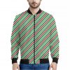 Merry Christmas Stripes Pattern Print Bomber Jacket