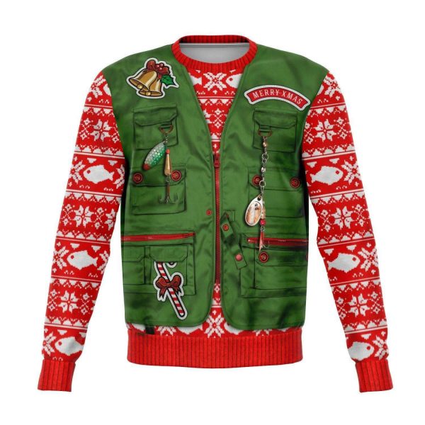 Merry Fishmas - Fishermans Funny Christmas Fleece Lined Fashion Sweatshirt