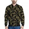 Military Guns Pattern Print Bomber Jacket