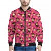 Monkey And Banana Pattern Print Bomber Jacket
