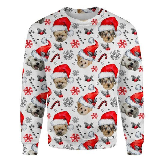 Morkie Xmas Decor Ugly Christmas Sweatshirt Animal Dog Cat Sweater Unisex