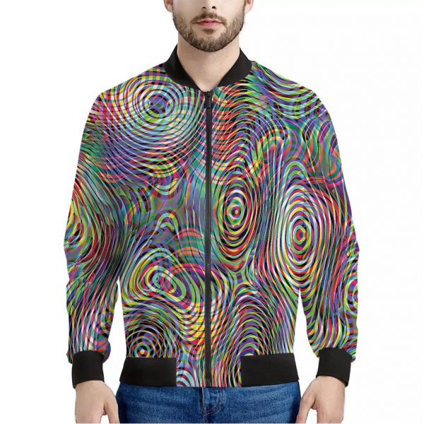 Multicolor Psychedelic Print Bomber Jacket