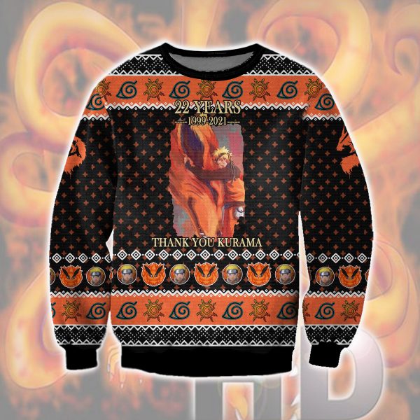 Naruto & Kurama 3D All Over Printed Ugly Christmas Sweatshirt