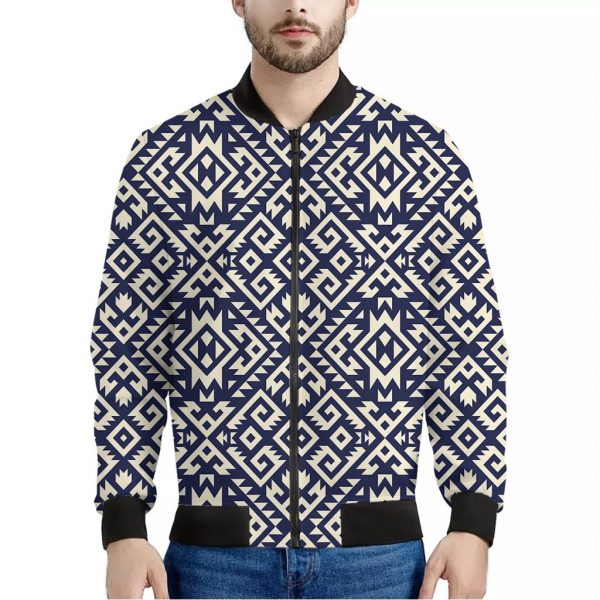 Native Indian Navajo Pattern Print Bomber Jacket