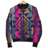 Native Tribal Aztec Pattern Print Bomber Jacket