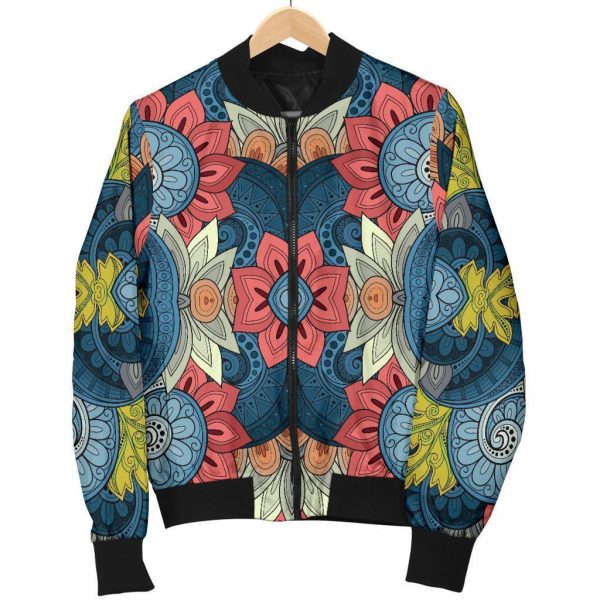 Native Tribal Bohemian Pattern Print Bomber Jacket