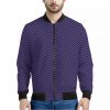 Navy And Pink Zigzag Pattern Print Bomber Jacket