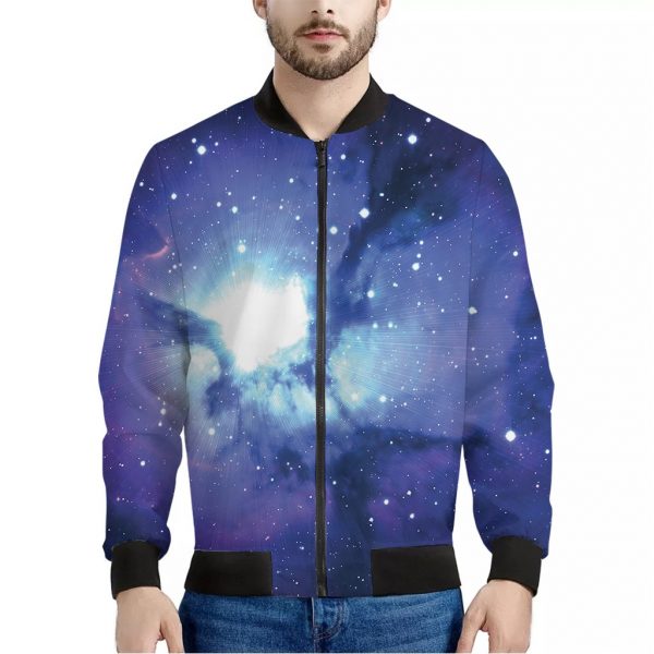 Nebula Space Print Bomber Jacket