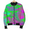 Neon Green Pink Psychedelic Trippy Print Bomber Jacket