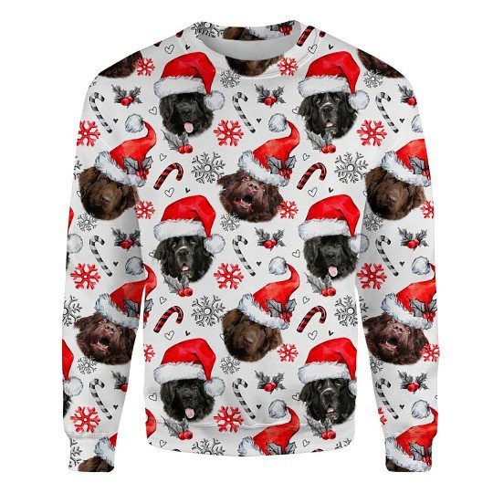 Newfoundland Xmas Decor Ugly Christmas Sweatshirt Animal Dog Cat Sweater Unisex