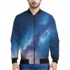Night Sky Milky Way Print Bomber Jacket
