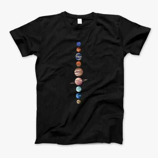 Nine Planets Outer Space Exploration Science Geek Gift T-Shirt