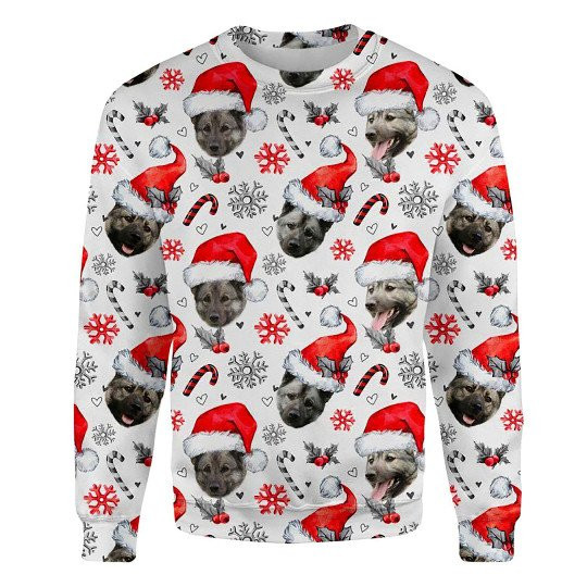 Norwegian Elkhound Xmas Decor Ugly Christmas Sweatshirt Animal Dog Cat Sweater Unisex