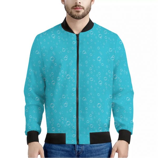Ocean Bubble Pattern Print Bomber Jacket