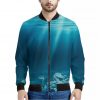 Ocean Underwater Print Bomber Jacket