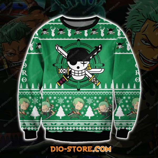 One Piece Zoro 3D Print Ugly Christmas Sweatshirt