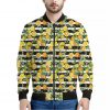 Orange And Lemon Striped Pattern Print Bomber Jacket