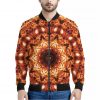 Orange Kaleidoscope Print Bomber Jacket