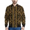Ornamental Western Damask Print Bomber Jacket