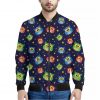 Owl And Star Pattern Print Bomber Jacket