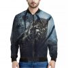 Owl At Night Print Bomber Jacket