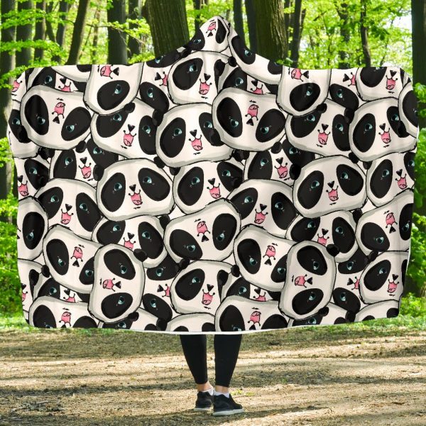 Panda Baby Pattern Print Hooded Blanket Cloak Blanket