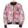 Pastel Bohemian Floral Pattern Print Bomber Jacket